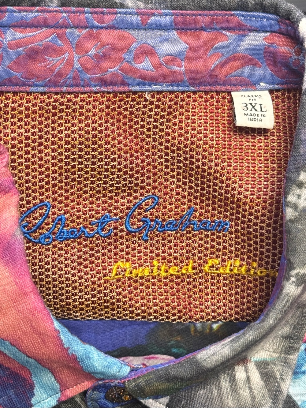 Robert Graham Hooked On You Linen Abstract Embroidered Shirt 3XL LIMITED EDITION - Picture 3 of 16